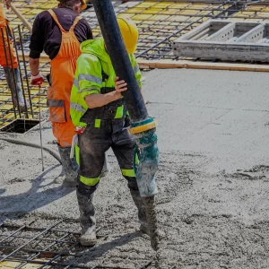 C35/P325 Concrete mix being poured