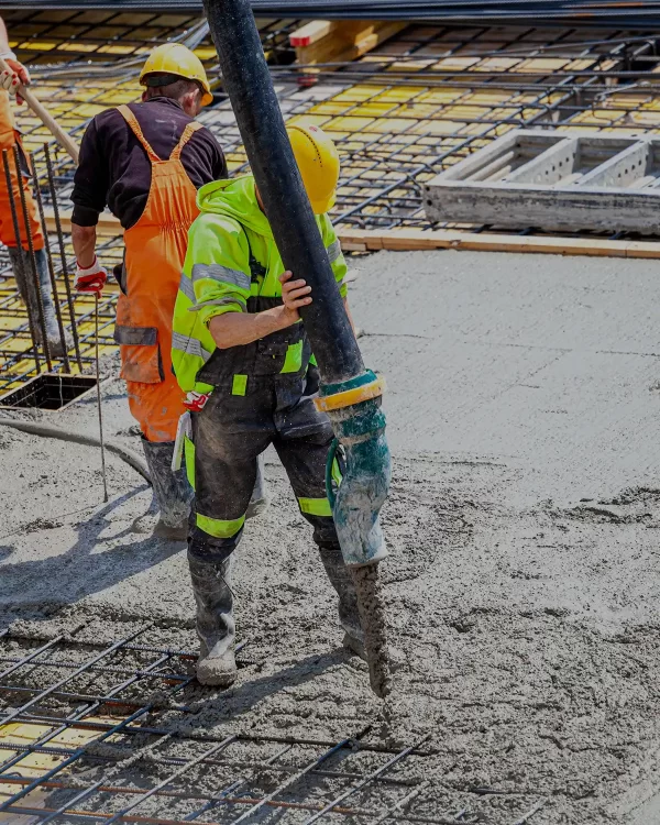 C35/P325 Concrete mix being poured